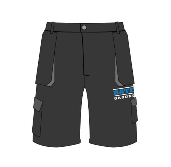 TEXO Black Shorts – Embroidered Bateman on Upper Leg 