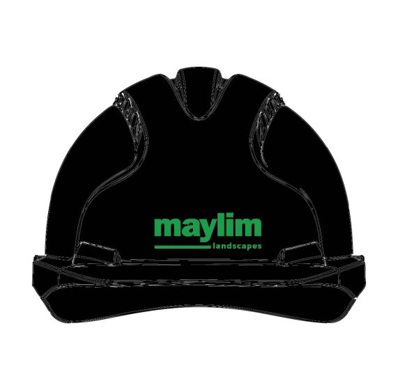 EVO 2 Black Safety Helmet Mid Peak - Printed Maylim Landscapes Logo on Front