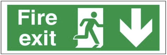 SSS08 | Site Safety Sign | Fire Exit | DOWN | CMT Group UK