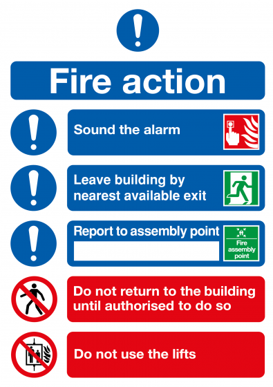 Site Safety Signage | Fire Action Step by Step Guide | CMT Group UK