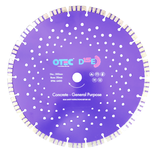 Concrete Cutting Diamond Blade – Standard – 7mm Segment – 300x20mm – OTEC D15E for floor saw concrete cutting | CMT Group