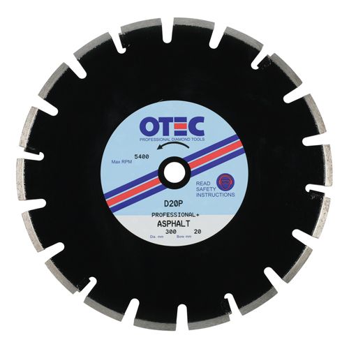 Asphalt Diamond Blade – Professional Plus – 10mm Segment – Undercut Protected – 300x20mm – OTEC D20P | CMT Group