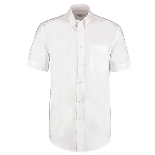Kustom Kit Premium Short Sleeve Oxford Shirt – White – Cotton Rich & Easy Iron front product view | CMT Group