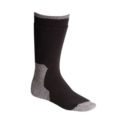 Extreme Cold Weather Thermal Socks – Anti-Fungal & Anti-Odour – Dual Layer Wool Insulated black and grey thermal work sock side profile | CMT Group