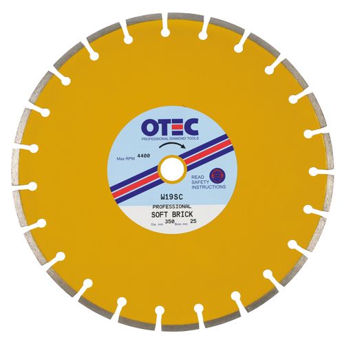 Silent Centre Brick Cutting Diamond Blade – Professional – Soft Brick – 8mm Segment  – OTEC W19SC for low-noise floor saw masonry use | CMT Group