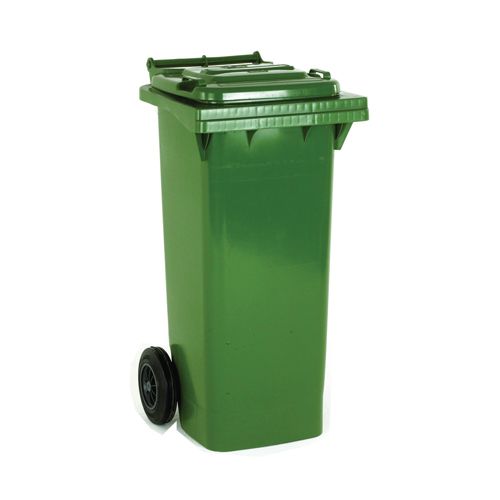 240 Litre Green Wheelie Bin - Heavy-Duty HDPE full bin view with wheels and lid | CMT Group