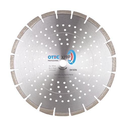Abrasive Materials & Asphalt Multi Purpose Diamond Blade – Professional – 10mm Segment – Undercut Protected – OTEC X19P | CMT Group