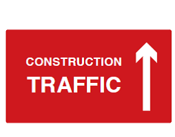 Construction Traffic Arrow Up Sign - PVC