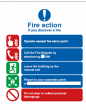 5 Point Fire Action Instructions Safety Sign - PVC