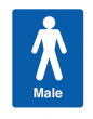 Male Toilet / Changing Room Sign  - PVC - 100 x 150mm