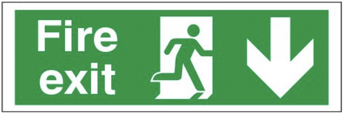 SSS08 | Site Safety Sign | Fire Exit | DOWN | CMT Group UK