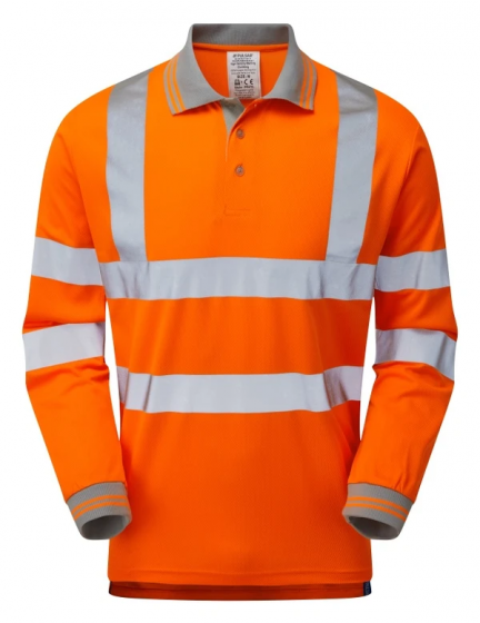 PULSAR® Rail Spec Long Sleeve Polo Shirt Orange