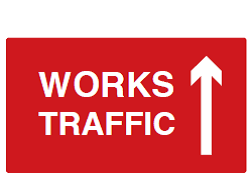 Works Traffic Arrow Up Sign - PVC