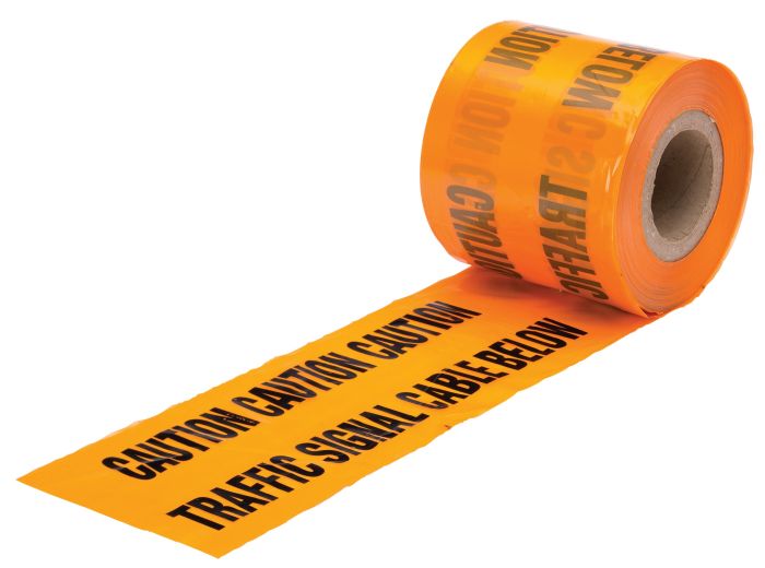 High-visibility marker for traffic signal cable routes. Rot- and acid-resistant LLDPE reduces strike risk and junction downtime, with 365m coverage. Trade bulk pricing available.