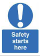 Safety Starts Here Sign - PVC