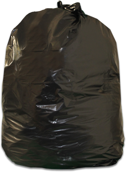 Extra Heavy Duty Black Bin Liners 90L - 25kg Leak-Proof LDPE - Pack of 200 filled sack view | CMT Group