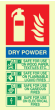 PVC Photoluminescent Sign - 100mm x 200mm - Dry powder fire extinguisher sign instructions for use