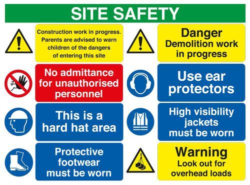 Site Safety Board - 8 Point - Option A - PVC