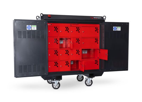 Armorgard Volthub™ Li-Ion Battery Charging Unit c/w x4 Castor Wheels - External Dimensions: 1770x1820x750mm