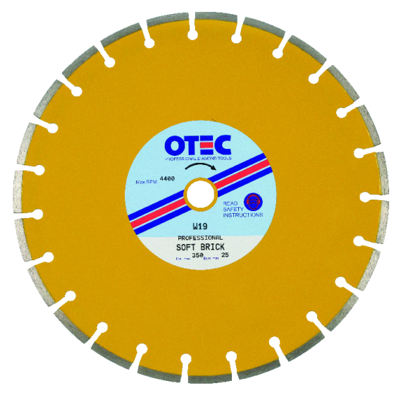 Brick Cutting Diamond Blade – Professional – Soft Brick – 8mm Segment – OTEC W19 for floor saw masonry use | CMT Group
