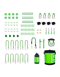 NLG 100 Tool Tethering Kit full 124-piece layout flat lay | CMT Group UK