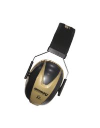 Lightweight ear defenders gold and black half dome cup SNR 32dB side view | CMT Group UK