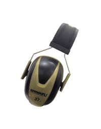 High attenuation ear defenders gold and black memory foam large cup front view SNR 37dB | CMT Group UK