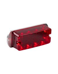 Battery powered hoarding light red LED front view polycarbonate prismatic lens aluminium housing | CMT Group UK