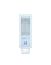MedWash 750ml white lockable dispenser front view showing cartridge window | CMT Group UK