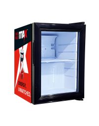 MAX mini drinks fridge 21L side view showing depth and adjustable levelling feet | CMT Group UK