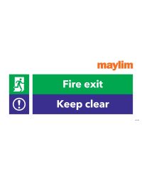 Bespoke Sign - 450 x 210mm 3mm Foamex - Fire exit / Keep clear
