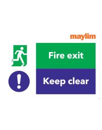 Bespoke Sign - 660 x 460mm 3mm Foamex - Fire exit / Keep clear