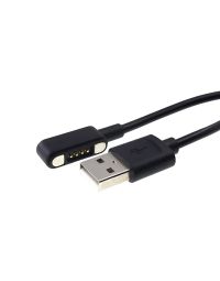 Magnetic USB-A charging cable for Dustlight black showing pogo pin magnetic connector and USB-A plug | CMT Group UK