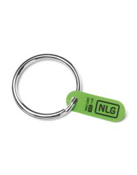 NLG tether ring 25mm anti-corrosion metal ring with NLG ID tag front view | CMT Group UK