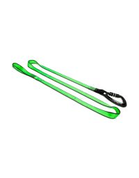 NLG heavy duty flat webbing tool lanyard angled view showing loop end and Twistlock carabiner | CMT Group UK