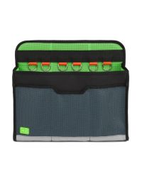 NLG MEWP Bag 30kg rail-mount tool bag open front view showing Mega Mesh lined interior pockets | CMT Group UK