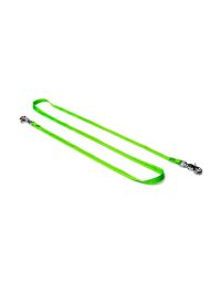 NLG webbing tool lanyard lime green 1.5m dual Quick Clip connectors full length extended front view | CMT Group UK