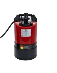 MAX 230V 530W puddle pump red steel housing black flat base front view no float switch | CMT Group UK