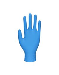 Blue nitrile powder-free disposable gloves medical grade AQL 1.5 single glove front view | CMT Group UK