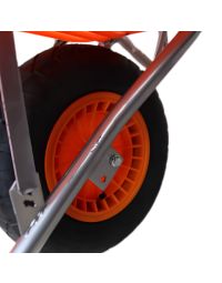 Replacement pneumatic wheelbarrow wheel black tyre red hub front view | CMT Group UK