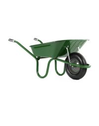 Haemmerlin Original heavy duty steel wheelbarrow 90 litre green pan and frame front three-quarter view pneumatic tyre | CMT Group UK
