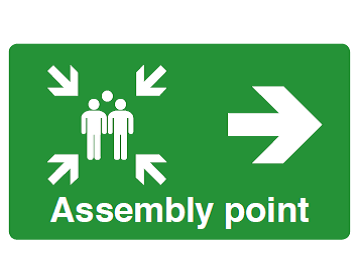  Assembly Point Arrow Right Safety Sign - PVC