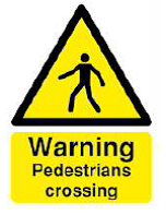 Warning - Pedestrians Crossing Sign - PVC
