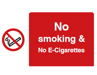 No smoking & No E-Cigarettes Sign - PVC 