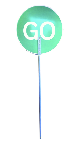 RSSGSP | Stop & Go Hand Held Sign | "GO" | Plastic | CMT Group UK