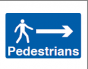 Pedestrian Access Arrow Right Sign - PVC