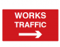 Works Traffic Arrow Right Sign - PVC