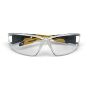 Metal-free frameless safety glasses clear polycarbonate lens front angled view | CMT Group UK