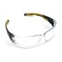 Metal-free safety Spectacles clear polycarbonate angled three-quarter view showing arm construction | CMT Group UK