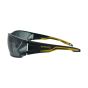 Anti-glare smoke lens safety glasses metal-free frameless side profile black and yellow arms | CMT Group UK